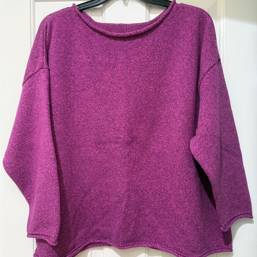 Talbots Magenta Heather Roll Neck Sweater